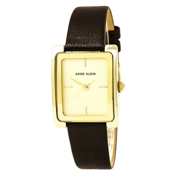 Anne Klein Women's AK-2706CHBK Gold Leather Japanese Quartz Fashion Watch