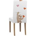thumbnail image 2 of Funda protectora para silla ABPHQTO diseño de perezoso y corazones para el Día de San Valentín Juego de 1, 2 of 4