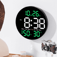 thumbnail image 4 of Reloj de Pared Digital de Temperatura y Humedad de 10 Pulgadas con Control Remoto Alarma Fecha Semana Pan, 4 of 8