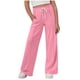 thumbnail image 1 of Odeerbi 4-15 Años de Niñas Pantalones de Sudadera de Pierna Ancha Pantalones Deportivos de Verano Pantalones de Cintura Elásticos Pantalones de Pierna Recta de Color Sólido, 1 of 7