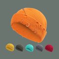 thumbnail image 2 of Gorros de punto unisex con aros de hierro y alfiler de seguridad, gorras estilo callejero de hip hop, gorra informal con calavera para exteriores, 2 of 5