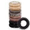 Kitsch Spiral Hair Ties, Coil Hair Ties, Phone Cord Hair Ties, Hair Coils - 8pcs, Brunette