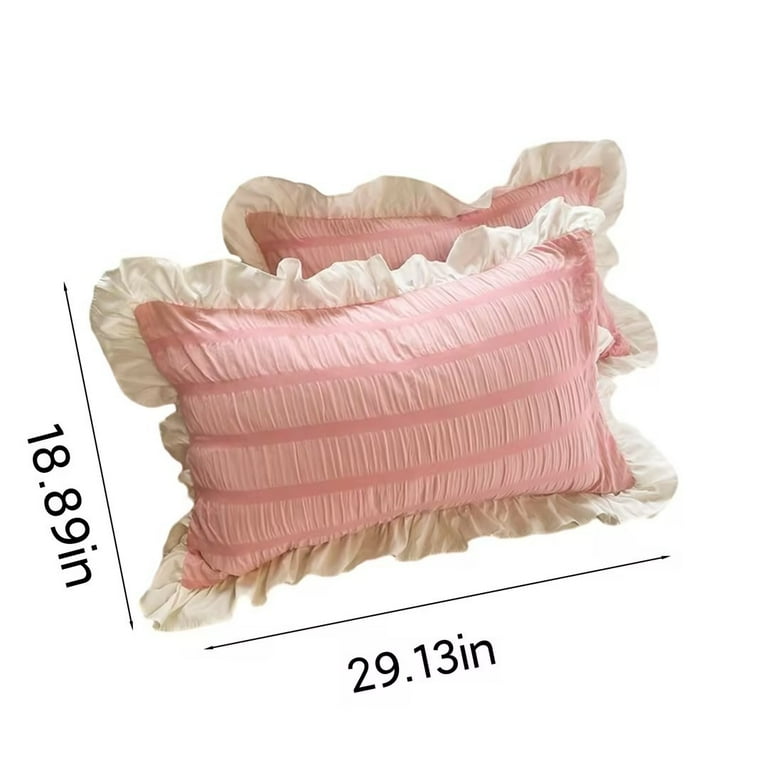 QUYUON Clearance Linen Pillow Case Ruffled Bed Pillowslip Shams Standard Comfortable White Striped Pillowcases for Children Pil low Cover Cute Pil low Shams Set of 2 Satin Pillow Cases Pink Walmart ...