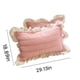 thumbnail image 3 of Funda de almohada con volantes, estándar, cómoda, blanca, a rayas, para niños, juego de 2 fundas de almohada., 3 of 8
