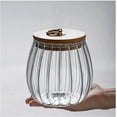 thumbnail image 4 of Glass Coffee Nuts Canister Airtight Storage Jar Petal Decorative Container with Bamboo Lid Metal Handle Easy To Grasp 600ml, 4 of 4