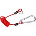thumbnail image 1 of shiyou-Glarks 4FT Breakaway Trailer Cable Trailer Brake Cable Stainless Steel Spring Towing Coiled Wire Safety Cables Strap Ground Clip for RV Towing Trailer Emergency, 1 of 4