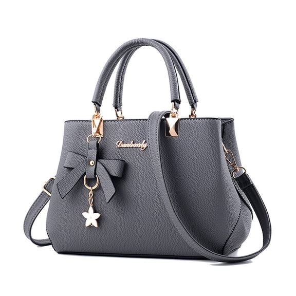 Purses and Handbags for Women Fashion Ladies PU Leather Top Handle Satchel Shoulder Tote Bags Plum Bow Crossbody Bag