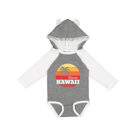 

Inktastic Kauai Hawaii Retro Sunset Gift Baby Boy or Baby Girl Long Sleeve Bodysuit