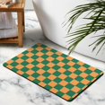 thumbnail image 4 of 20x32in Long Bathroom Mat | Non-Slip, Water Absorbent | Checkered Rug Runner | Soft Microfiber, Perfect Large Bath Mat, 4 of 5