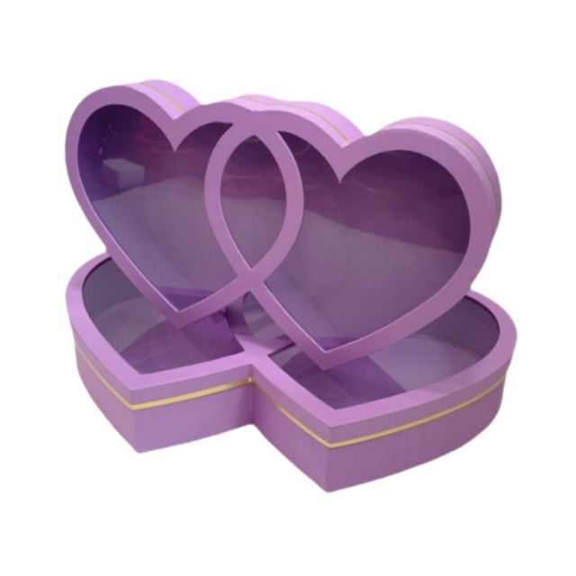 2x Caja de Regalo Del Día de San Valentín en Forma de Corazón Embalaje de Dulces para Mujeres Regalos Del Día de San Valentín para Novias de Aniversar Púrpura
