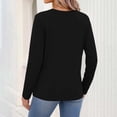 thumbnail image 6 of Xaqiouau Women's V-Neck Long Sleeve T-Shirt Solid Color Relaxed Fit Basic Top Stretch Casual Base Layer Shirt Spring Fall Everyday Wear Versatile Staple Black XL, 6 of 7