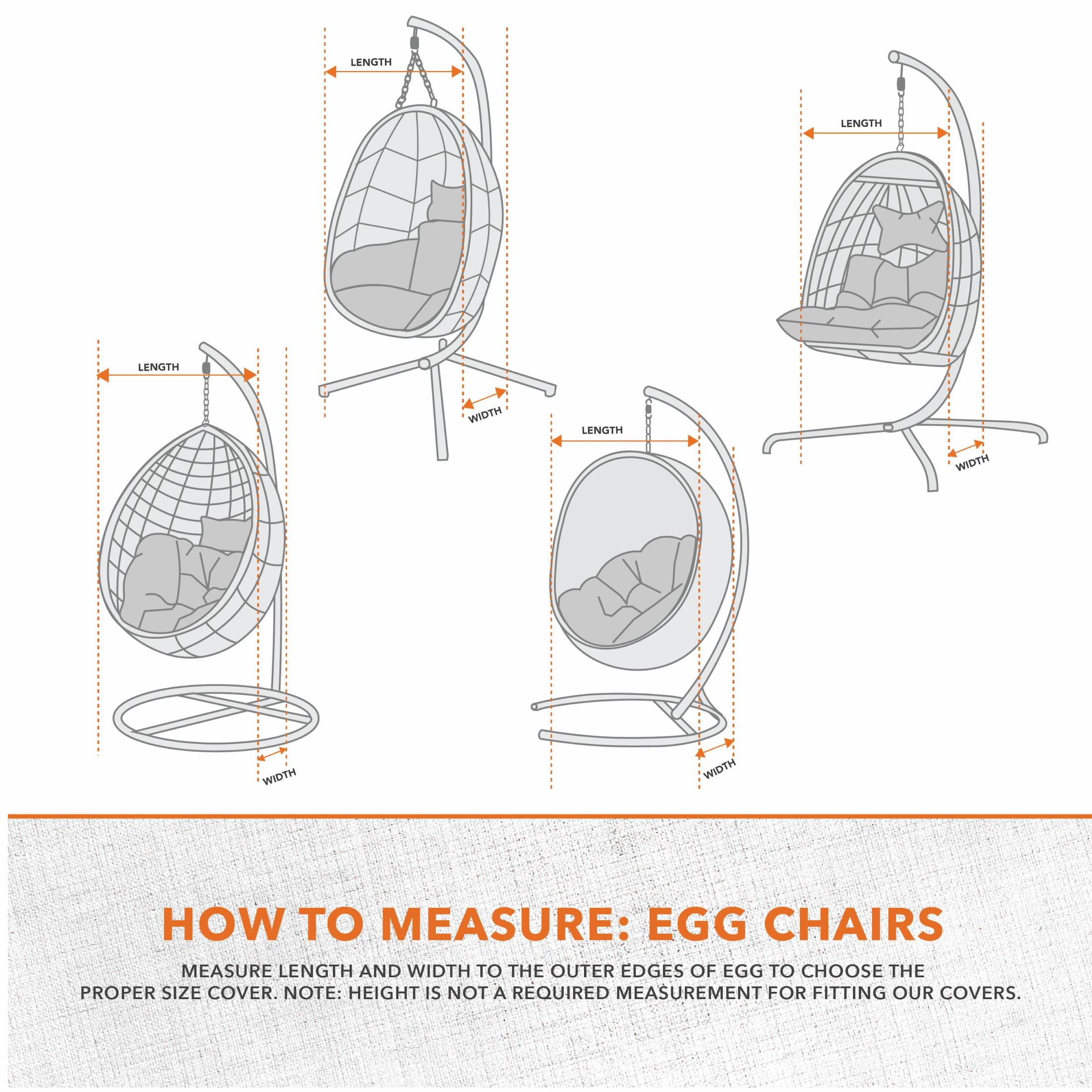 Modern Leisure Monterey Patio Egg Chair Cover, 45"L x 42"W x 75"H, Beige