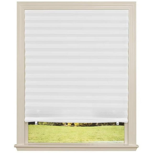 Cortinas opacas plisadas para ventanas, con elevación inalámbrica, multiusos, de tela no tejida para bloquear el , accesorio de fácil instalación. Blanco S