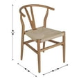 thumbnail image 5 of Emma + Oliver Wishbone Style Wooden Dining Chair with Kraft Paper Rope Seat, Stackable Design, and Oak/Natural Finish, 5 of 11