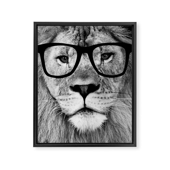 Society6 Hippest Lion by Allyson Johnson Framed Art Canvas