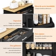 thumbnail image 4 of Carrito de Cocina Madera Carrito de Almacenamiento con Estante Ajustable Isla de Cocina Negro FurnitureR hogar, 4 of 6