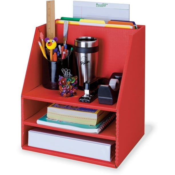 Classroom Keepers, PAC001319, Corrugated Desk Organizer, 1 Each, Red