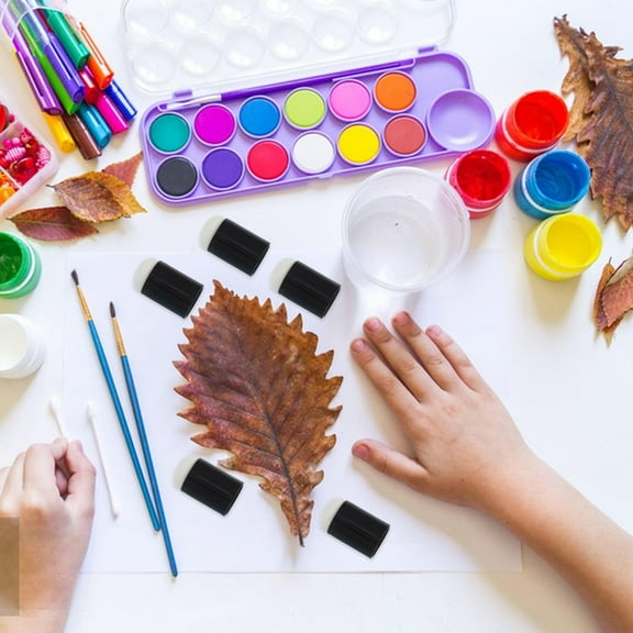 HOOWIFFY 32Pcs Ink Daubers for Crafting with Comfortable Grip, Easy Replacement, Black Ink Markers for Kids and Adults