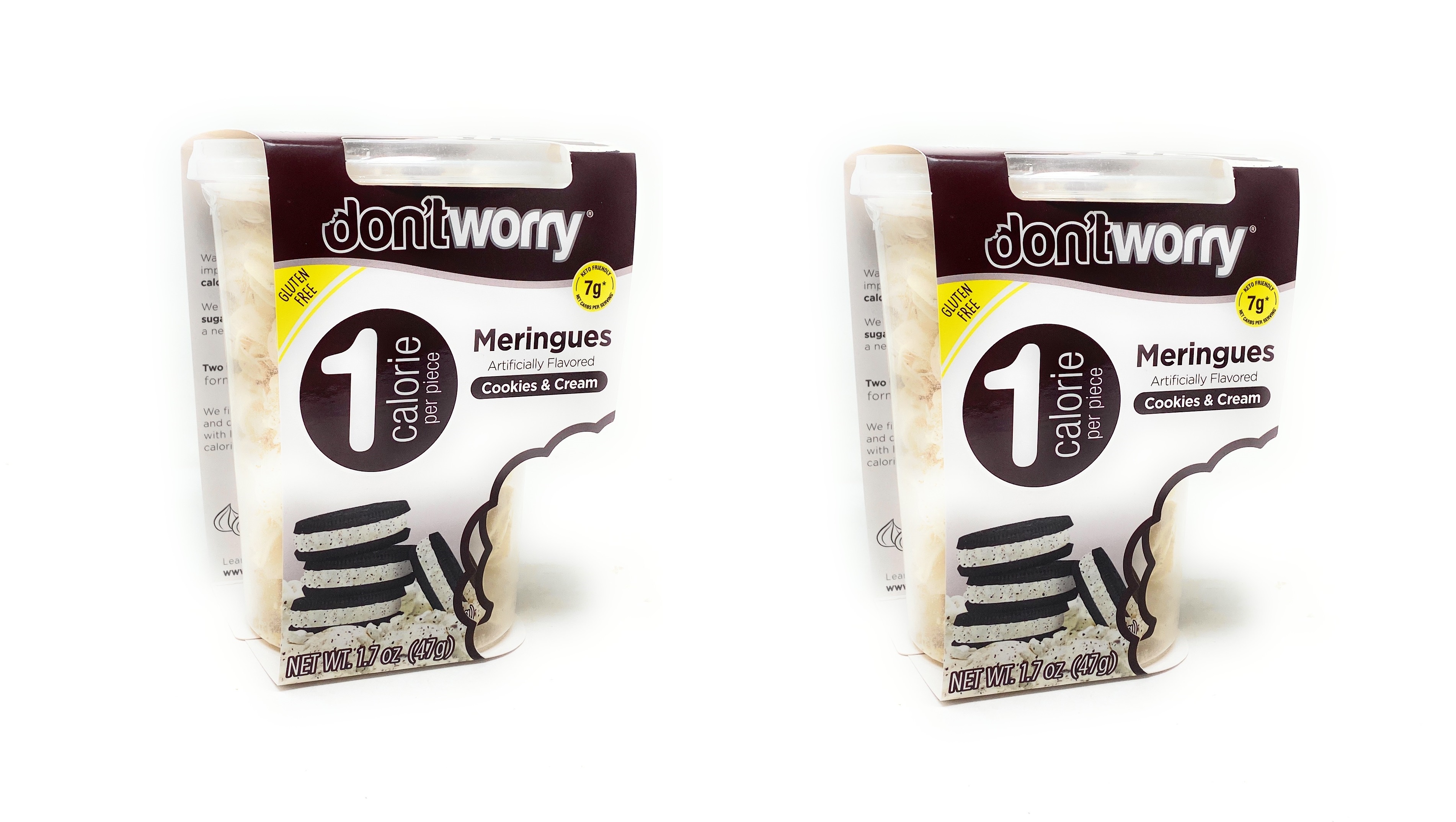 Don't Worry Meringues Cookies & Cream (2 pack) 1 calorie per serving