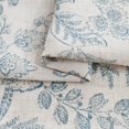 thumbnail image 5 of Kitchen Curtains Tier Curtains Linen Curtains Farmhouse Floral Blue Kitchen Cafe Curtains 36 Inch Length Small Rustic Country Curtains Rod Pocket Kitchen Curtain Set 2 Panels Blue on Beige, 5 of 6