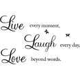 thumbnail image 1 of VICHFA Autocollant Mural Live Laugh Love, Noir, PVC, Inspirant, Décalcomanie Murale, Réutilisable, Imperméable, 1 of 7