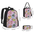 thumbnail image 2 of Disketp Cute Donuts Print Large Capacity Backpack Lunch Bag Pencil Case Combination 3 Piece Set for Student, 2 of 7