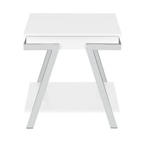 Steve Silver Zena Engineered Wood Square End Table in White