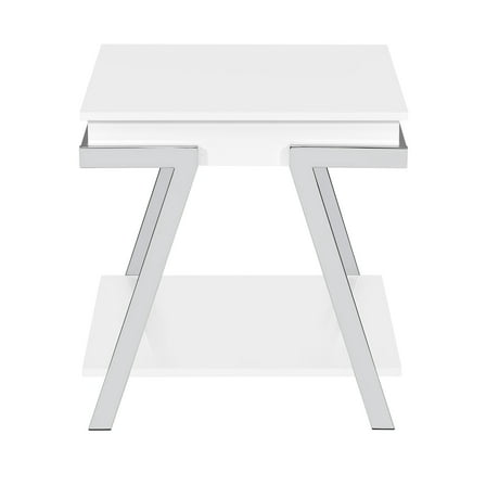 Steve Silver Zena Engineered Wood Square End Table in White