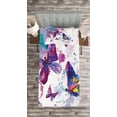 thumbnail image 3 of Ambesonne Butterfly Quilted Bedspread Set 2 Pcs, Watercolor Art Modern, Twin Size, Multicolor, 3 of 3
