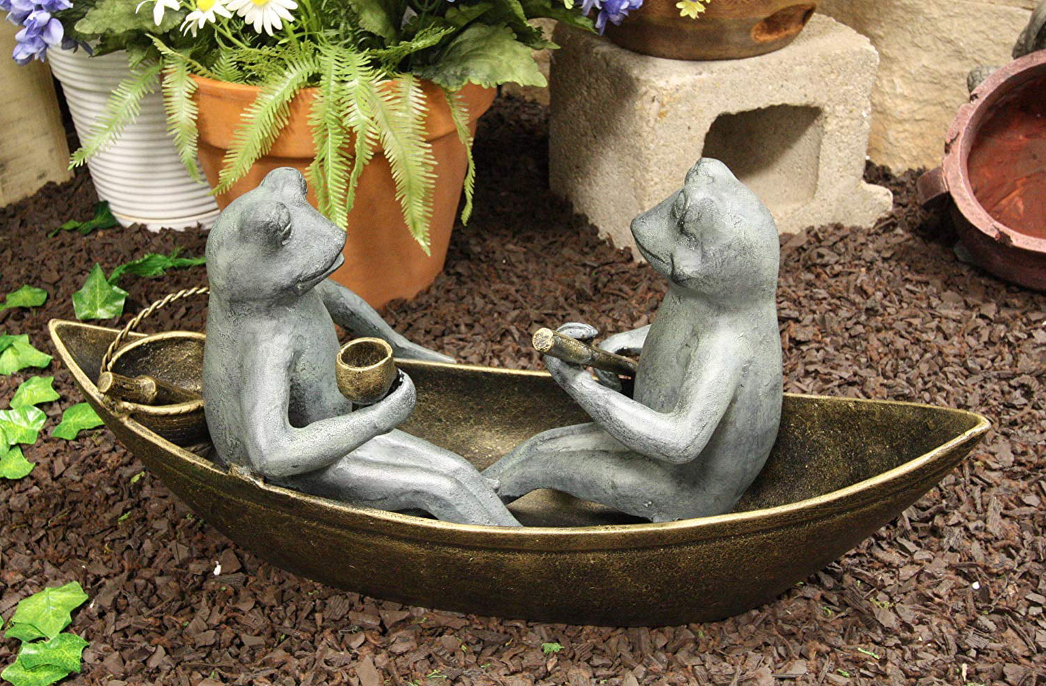 Romantic Rowing Boat Ant Figurine// Patio and Garden Decor by Latin Nomad.