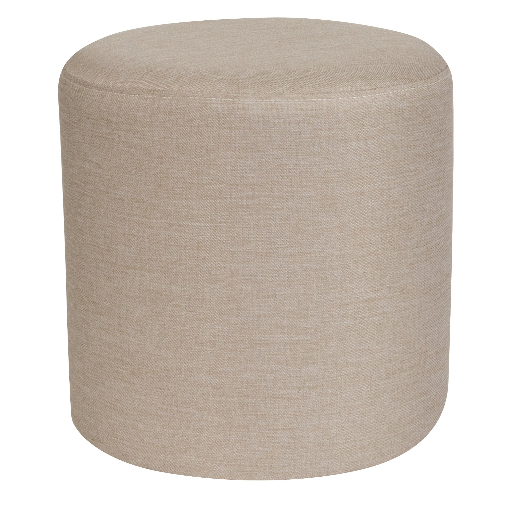 Flash Furniture Barrington Upholstered Round Ottoman Pouf in Beige