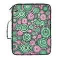thumbnail image 2 of Haosy Accordion File Organizer Zipper Binder 500 Sheet 6-Tab Expanding File Folder Multi-Pocket 1.2 Inch 3 Ring Abstract Pink Green Circles, 2 of 7