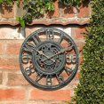 thumbnail image 2 of Outdoor Wall Clock Large 30cm Vintage Hollow Gear Slate Effect, 2 of 4