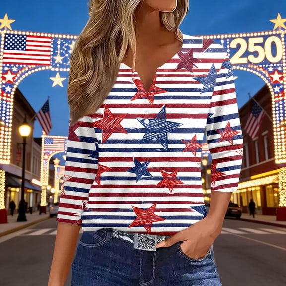 MAIHAN Usa 250th Anniversary T-Shirt Patriotic Shirt 4th Of July Tee Tops Plus Size American Flag Shirts Short Sleeve Spring Summer Tops Independence Day Tops