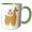 Green/White, variant on 3drose, Cute Funny Creative Pink Owl Riding a Llama, 11oz Two-tone Red Mug