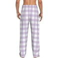 thumbnail image 7 of Salouo Purple Checkboard Print Pajama Pants for Men, Lounge Pants Elastic Waistband Casual Men's sleepwear Loungewear Sleep Pajama Pant -XX-Large, 7 of 7