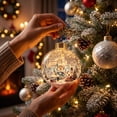 thumbnail image 5 of CaiYueKe Light Up Christmas Ornament Ball with Mini Holiday Scene, Glowing Tree Hanging Decoration with Warm Lights, Festive Story Scene Pendant for Christmas Tree Window Mantel, 5 of 7