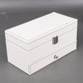 thumbnail image 4 of Double-Deck  PU Watch Box Organizer  2 Layout with 4 Slots Jewelry Display Case Storage 3 Colors for Select (White Inner), 4 of 7