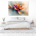 thumbnail image 3 of Mudket Orange and Teal Fluid Abstract Flower Canvas Wall Art, Modern Floral Wall Decor, Framed Ready to Hang Artwork for Living Room Bedroom Office - 12"L x 8"W, 3 of 10