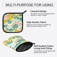 thumbnail image 3 of Yayeee Oven Mitts and Pot Holder Set of 4 Heat Resistant Kitchen Gloves Baking Hot Pad, Floral Wave, 3 of 5