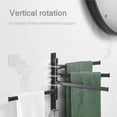thumbnail image 3 of Rotatable Four-bar Towel Rack Aluminum Alloy Towel Holder Wall-mounted Tower Hanger with ABS Protective Covers for Bathroom Kitchen Hotel, 3 of 9