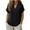 *Black, variant on ClodeEU Women's Linen Blend V Neck Short Sleeve Top ,Loose Fit Casual Button Blouse Army Green,Womens Plus L