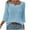 Light Blue-05, variant on STETMN Women's 3/4 Length Sleeve Tops Casual Square Notched Neck Shirt Lightweight Trendy Blouse