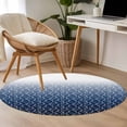 thumbnail image 4 of Modern Navy Blue Round Area Rug 3Ft Washable Small Circle Rugs for Kitchen Entryway, Abstract Ombre Geometric Morocco Non-Slip Carpet Floor Mats Indoor Outdoor Carpet Runner Aesthetic Home Decor, 4 of 8