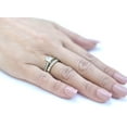 thumbnail image 3 of Womens 0.8 Carat Princess CZ Gold IP Stainless Steel Wedding Engagement 2 Rings Set - Size 7, 3 of 7