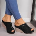 thumbnail image 3 of JUNWELL Denim Platform Wedges Women Espadrille Wedges Sandals with Knotty Bow Detail, 3 of 6