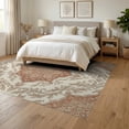 thumbnail image 3 of ODIKA 6'x9' Washable Area Rug Vintage Inspired Muted Decorative Border Print Distressed for Family Room, Living Room, Master Bedroom, Non-Slip, Easy Care, 3 of 7