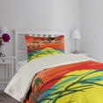 thumbnail image 4 of Ambesonne Flamingo Quilted Coverlet 2 Pcs, Birds in the Air Art, Twin Size, Multicolor, 4 of 5