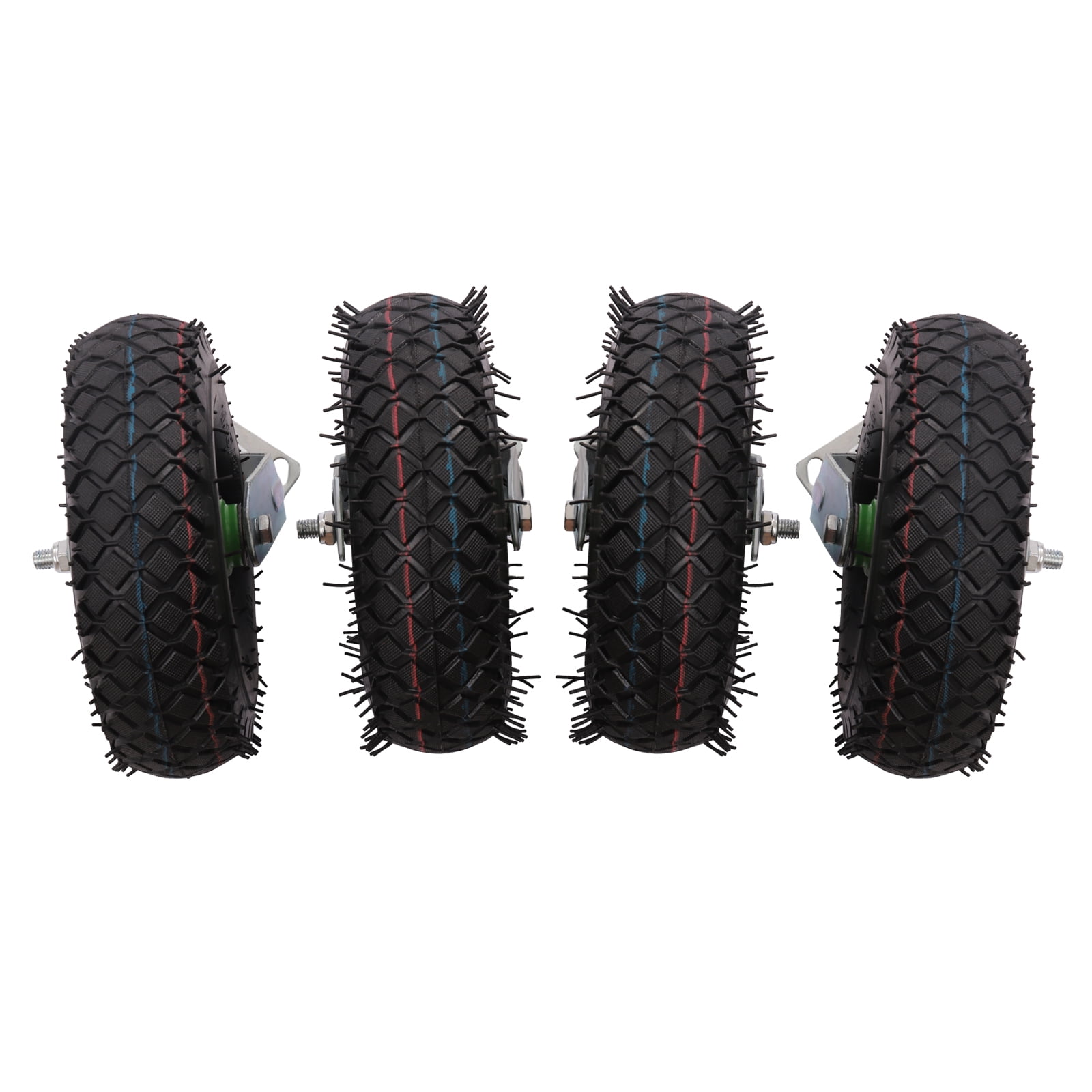 TFCFL 4pcs 10 inch Pneumatic Heavy Duty Air Tire Wheels Swivel Locking Farm Cart Caster Inflatable Wheels
