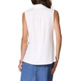 thumbnail image 3 of Camiseta sin mangas INSPIRE CHIC para mujeres, blusa suelta de cuello en V, camisetas polo sólidas, top casual XL blanco, 3 of 6